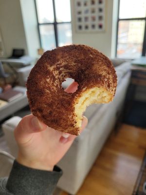 Flapjack: cake donut, maple glaze, spiced chocolate crumbs at Liberation Kitchen in Chicago