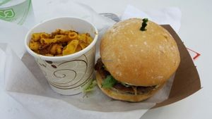 Bacon ranch cheeseburger with a side of bacon Mac &  cheese at Liberation Kitchen in Chicago
