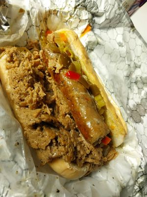 Italian Beef & Sausage Sandwich at Liberation Kitchen in Chicago