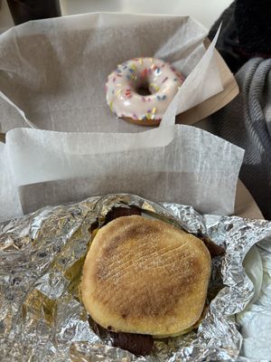 Breakfast Sammie and Donut  at Liberation Kitchen in Chicago