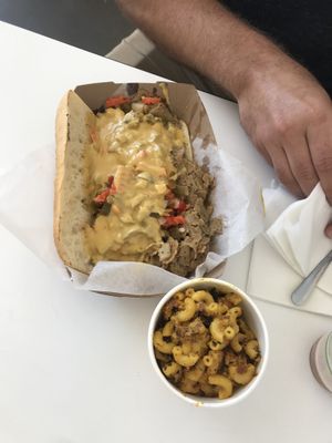 Chicago Style Italian with cheese, and bacon mac  at Liberation Kitchen in Chicago