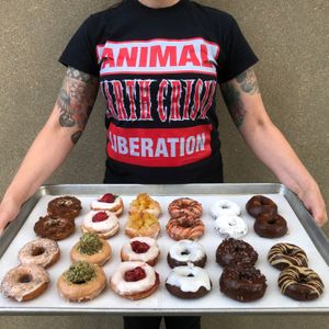 Some of the 100% vegan donuts  at Liberation Kitchen in Chicago