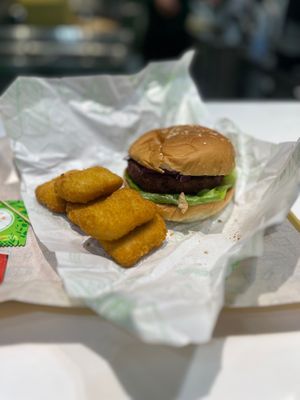 Burger and nuggets meal. at 2060 Green Planet in Shanghai