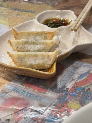 The vegetable gyoza from the vegan menu were delicious!!! Highly recommend. 👌🏽👌🏽  at  Ramen Toriton - ラーメントリトン in Kyoto