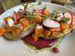 Avo toast with sweet potatoes   at Charlie's - Avram Iancu in Sibiu