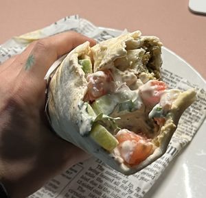 Special falafel wrap  at Wazzup Falafel in Northcote