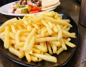 Large chips (lots!) at Wazzup Falafel in Northcote