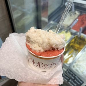 strawberry and banana  at Old Bridge Gelateria   in Rome