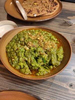 Kedegree / kitchari, a kind of mildly spiced porridge, if you think of it like that you're not far off at Keep Chaating in London