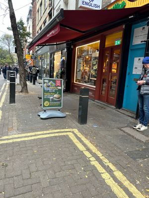 Facade on quiet pedestrian street  at Keep Chaating in London