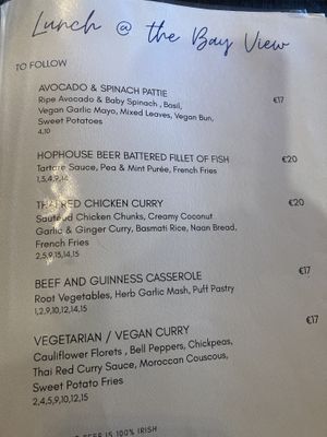 2 vegan options   at Hickie's Bar in Kilkee
