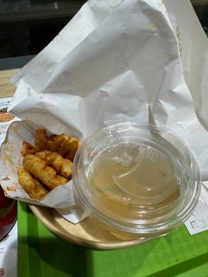 Lemonade, a small one to help wash it down. I like the ice cubes. They’re actually cubes lol  at Falafel Brothers - Harajuku in Tokyo