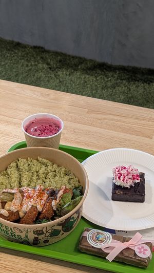 Pink Chai Latte limited for Sakura season was really good (spicy) at Falafel Brothers - Harajuku in Tokyo