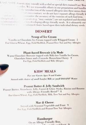 menu - vegan brownie at Disneyland - Carnation Cafe in Anaheim