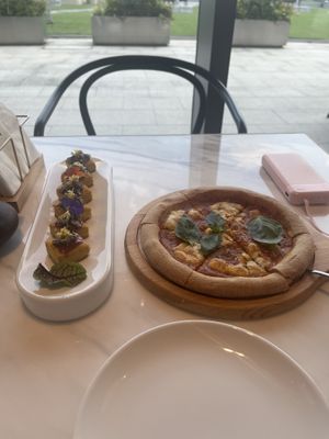 Tofu with Wild Rice and Pizza  at Ru Pure Vegan - 博华广场店 in Shanghai