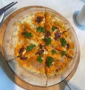 Spicy tofu pizza  at Ru Pure Vegan - 博华广场店 in Shanghai
