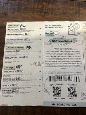 Menu may  at Full Lotus Mindful Kitchen in Coron