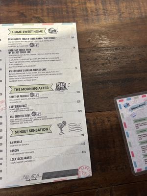 Menu may  at Full Lotus Mindful Kitchen in Coron