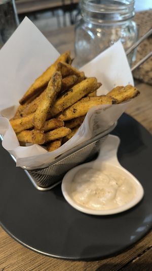 Sweet potato with alioli at Full Lotus Mindful Kitchen in Coron