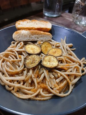 Meditaranean pasta at Full Lotus Mindful Kitchen in Coron