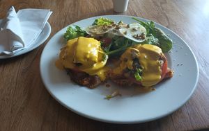 Veggie Benny (vegan & GF option) at The Vine in Peterborough