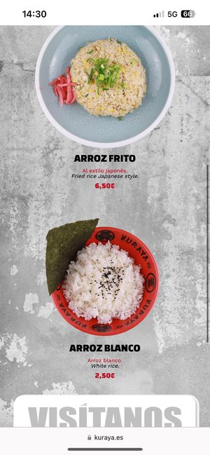 Plain white rice (vegan)   at Kuraya in Madrid