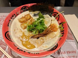 Vegetarian ramen at Kuraya in Madrid