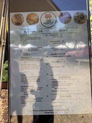 Menu  at Vedged Out in Waterford