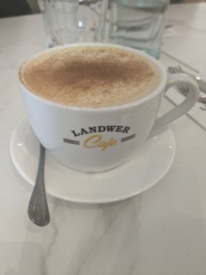 Oat milk chai latte at Cafe Landwer in Hallandale Beach