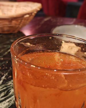 PETIT BASQUE Liqueur JUNIPER Vermouth, melon juice, melon syrup with smoked paprika, verjuice, tabasco at Speechless in Paris