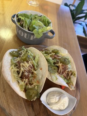 Tacos and salad  at REDEFINE -  Soul Food in Salzburg