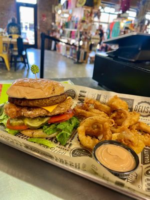 Custom burger  at Ruby D's Burger Joint in Tulsa