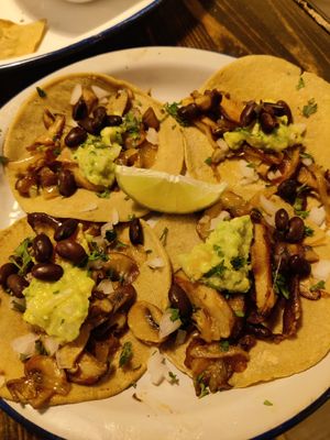 Mushroom tacos at MonChidos in Barcelona