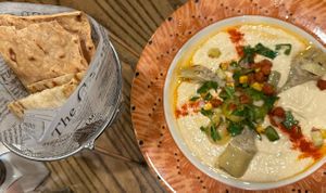 Artichoke hummus   at Universal Studios - Confisco Grille in Orlando