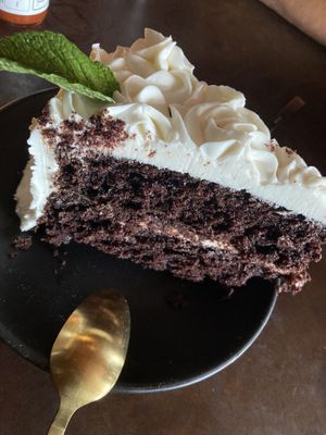 Vegan chocolate cake  at Alto Cinco in Syracuse