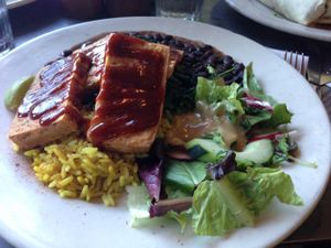 BBQ tofu platter at Alto Cinco in Syracuse
