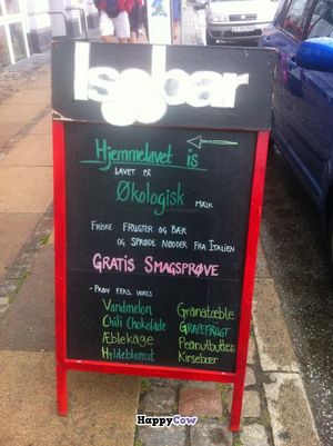 Menu at Isobar in Copenhagen