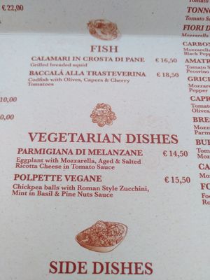 Vegan main dish at Taverna 51 in Rome