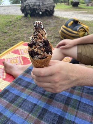 Chocolate brownie cone  at Lick. Taste of Local in Koh Phangan