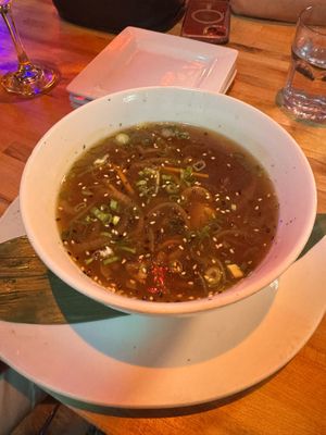 Hot and sour soupp lacked any  at Bao Brewhouse in Denver