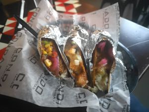 Three assorted tacos at Condado Tacos in St Louis