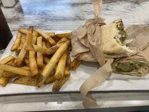 Falafel wrap with fries  at DTW - Anita's Kitchen - Gate D24 in Detroit