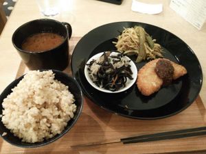 3 choice selection plate at Komaki Shokudo in Tokyo