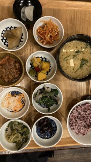 9 item set  at Komaki Shokudo in Tokyo