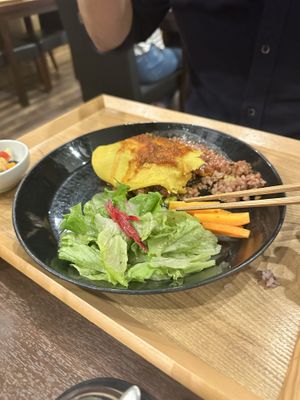 Vegan omelette   at Komaki Shokudo in Tokyo
