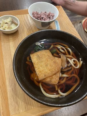 Udon noodles with tofu   at Komaki Shokudo in Tokyo