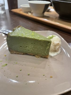 Matcha cheesecake   at Komaki Shokudo in Tokyo