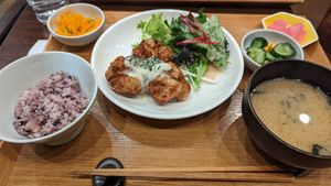 Soy karaage plate at Komaki Shokudo in Tokyo