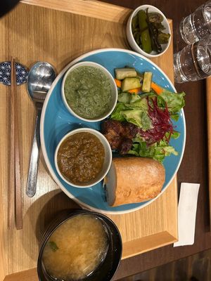 Rice bread menu  at Komaki Shokudo in Tokyo