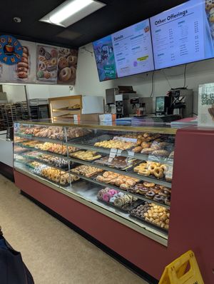 Interior case at Donut Land in Tualatin